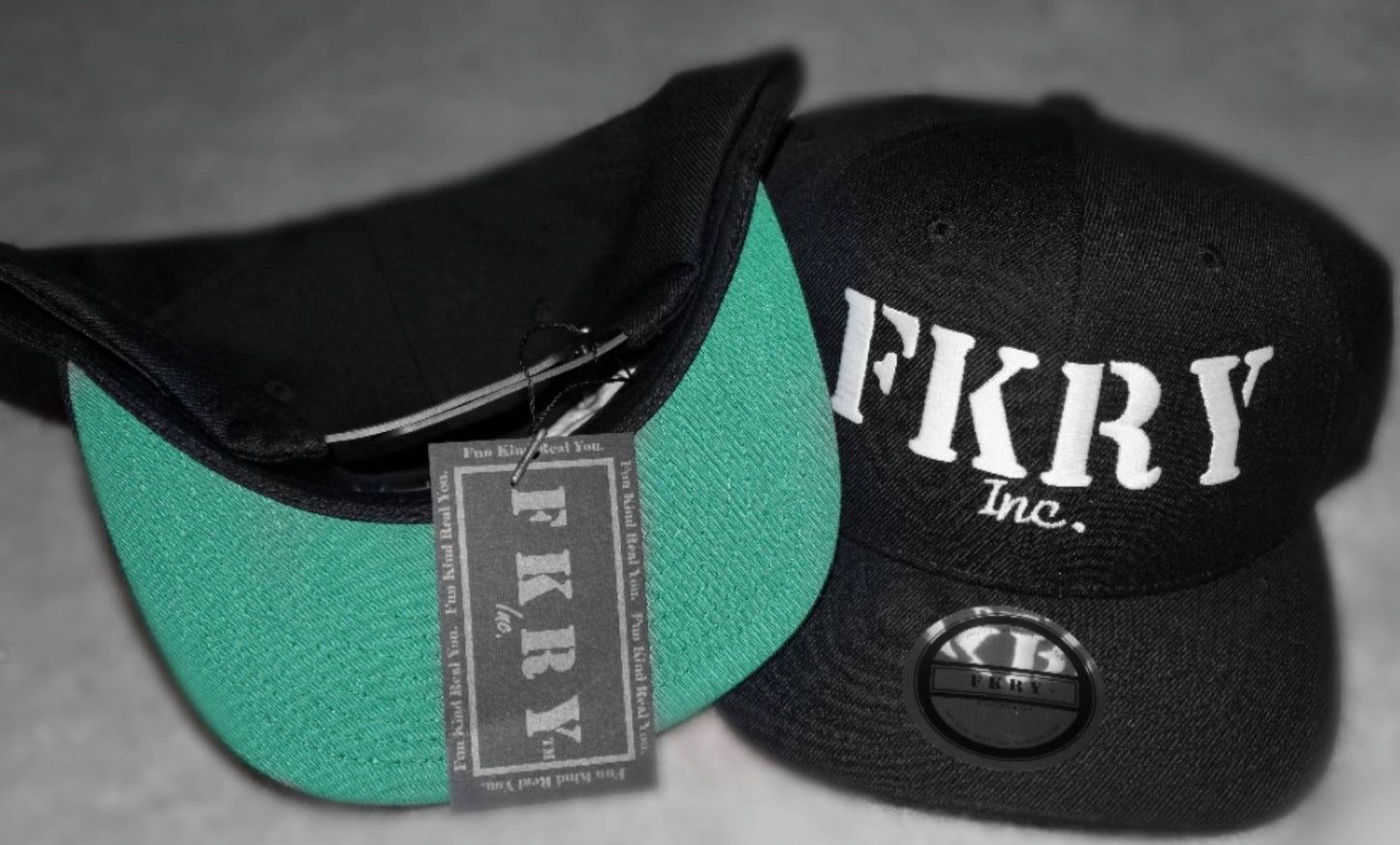 Green FKRY hat snap back Fun Kind Real You incorporated