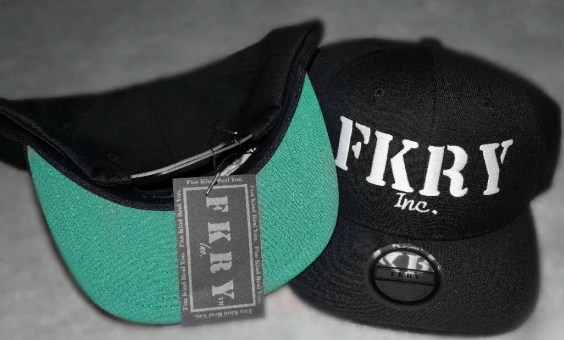 Green FKRY hat snap back Fun Kind Real You incorporated